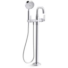Castia by Studio McGee Floor Mounted Tub Filler with Built-In Diverter - Includes Hand Shower