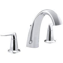 Alteo Double Handle Deck Mounted Roman Tub Filler Less Valve with High Arch Diverter Tub Spout