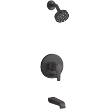 Pitch Rite-Temp Tub and Shower Trim Package with Integrated Diverter and 1.75 GPM Single Function Shower Head