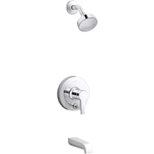 Pitch Rite-Temp Tub and Shower Trim Package with Integrated Diverter and 2.5 GPM Single Function Shower Head
