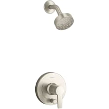 Pitch Rite-Temp Shower Trim Package with Integrated Diverter and 1.75 GPM Single Function Shower Head