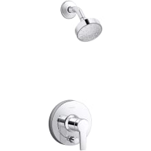 Pitch Rite-Temp Shower Trim Package with Integrated Diverter and 2.5 GPM Single Function Shower Head