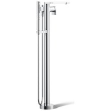Composed Floor Mounted Tub Filler with Hand Shower and Built-In Diverter