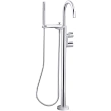 Components Floor Mounted Tub Filler with Built-In Diverter - Includes Hand Shower