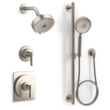 Castia Pressure Balanced Shower System with Shower Head and Handshower - Valves Included