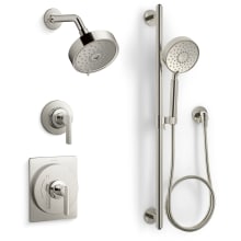 Castia Pressure Balanced Shower System with Shower Head and Handshower - Valves Included
