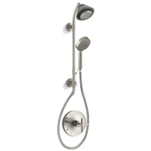 Moxie Pressure Balanced Shower System with Shower Head, Hand Shower, Slide Bar, Shower Arm, Hose, Valve Trim, and Rough-in