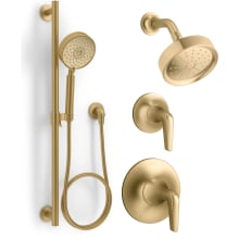 Tempered Pressure Balanced Shower System with Shower Head, Hand Shower, Valve Trim, and Shower Arm