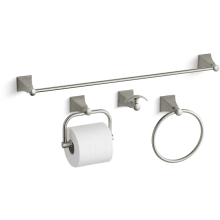 Memoirs Stately 24" Towel Bar, Towel Ring, Tissue Holder and Robe Hook
