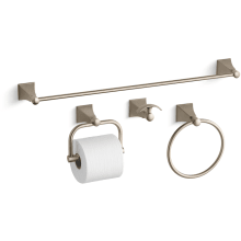Memoirs Stately 24" Towel Bar, Towel Ring, Tissue Holder and Robe Hook