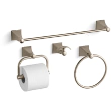 Memoirs Stately 18" Towel Bar, Towel Ring, Tissue Holder and Robe Hook
