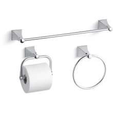 Memoirs Stately 18" Towel Bar, Towel Ring and Tissue Holder