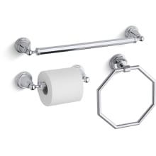 18" Towel Bar, Towel Ring and Tissue Holder