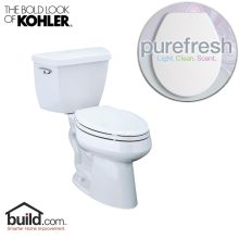 Highline Classic 1.28 GPF Elongated Two Piece Comfort Height Toilet with Purefresh Technology (Seat and Tank Included)