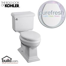 Memoirs Classic 1.28 GPF Elongated Two Piece Comfort Height Toilet with Purefresh Technology (Seat and Tank Included)
