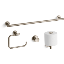 Purist 24" Towel Bar, Towel Ring, Tissue Holder and Robe Hook