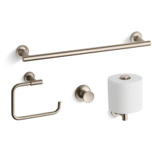Purist 18" Towel Bar, Towel Ring, Tissue Holder and Robe Hook
