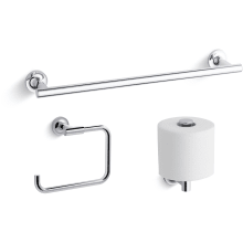 Purist 18" Towel Bar, Towel Ring and Tissue Holder