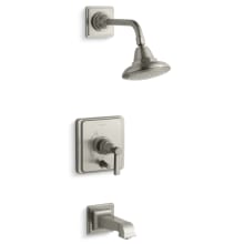 Single Handle Rite-Temp Pressure Balanced Tub and Shower Trim with Single Function Shower Head from the Pinstripe Pure Series