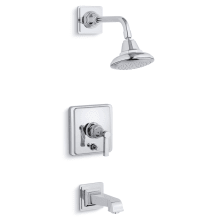 Single Handle Rite-Temp Pressure Balanced Tub and Shower Trim with Single Function Shower Head from the Pinstripe Pure Series