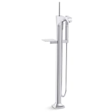 Margaux Floor Mounted Tub Filler with Metal Lever Handle- Includes Hand Shower