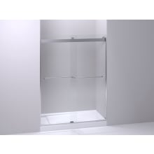 Kohler Levity 74" x 59-5/8" Bypass Frameless Shower Door with Clear Glass and 60" x 32" Bellwether Cast Iron Shower Receptor