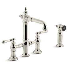 Artifacts 1.5 GPM Widespread Bridge Bar Faucet with Sweep, BerrySoft, ProMotion, and MasterClean Technologies - Includes Side Spray