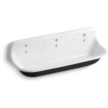 Brockway 60" Wall Mounted Trough-Style Sink with 6 Deck Holes
