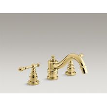IV Georges Brass Deck Mounted Roman Tub Filler Trim with Lever Handles - Less Valve