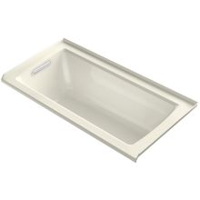 Archer 60" Three Wall Alcove Acrylic Soaking Tub with Left Drain and Overflow