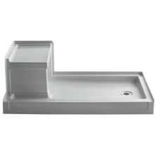 Tresham 60" x 32" Single Threshold Shower Base with Right Drain and Built-In Seat