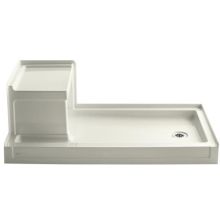 Tresham 60" x 32" Single Threshold Shower Base with Right Drain and Built-In Seat