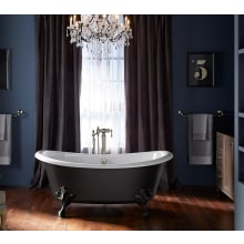 Artifacts 66" Free Standing Cast Iron Soaking Tub with Center Drain - Claw Feet Sold Separately