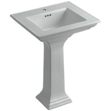 24" Single Hole Fireclay Bathroom Sink with Overflow and 1 Pre Drilled Faucet Hole from the Memoirs Collection