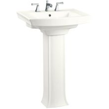 Archer 24" pedestal lavatory with single-hole faucet drilling