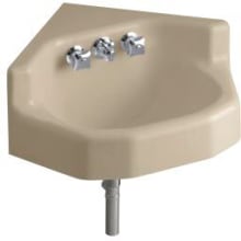 Marston 15" Cast Iron Wall Mounted Bathroom Sink with Triton Faucet, Pop-Up Drain and Overflow