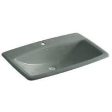 Man's Lav 24" Cast Iron Drop In Bathroom Sink with 1 Hole Drilled and Overflow