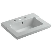 Tresham 25 7/16" Drop In Vitreous China Vanity Top Only with 8" Centers and Center Drain