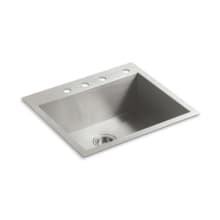Vault 25" Single Basin Top-Mount/Under-Mount 18-Gauge Stainless Steel Kitchen Sink with SilentShield