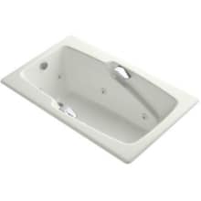 Steeping Collection 60" Drop In Jetted Whirlpool Bath Tub with Reversible Drain