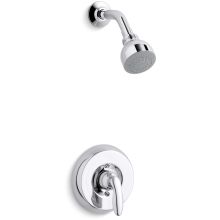 Coralais Single Handle Shower Valve Trim Only with Metal Lever Handle and 1.5 GPM Single Function Shower Head