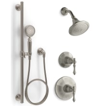 Kelston Pressure Balanced Shower System with Shower Head, Hand Shower, Valve Trim, and Shower Arm