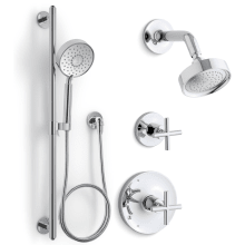 Purist Pressure Balanced Shower System with Shower Head, Hand Shower, Valve Trim, and Shower Arm