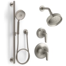 Tempered Pressure Balanced Shower System with Shower Head, Hand Shower, Valve Trim, and Shower Arm