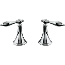 Finial Traditional Double Handle Valve Trim Only with Metal Lever Handles