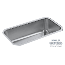 Undertone Preserve 31-1/4" Single Basin Undermount Scratch Resistant Stainless Steel Kitchen Sink with Preserve and SilentShield Technology - Includes Basin Rack