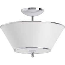 Parohn 16" Wide 2 Light Fabric Shade Semi-Flush Light