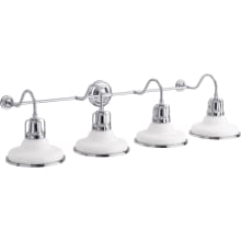 Hauksbee 47" Wide 4 Light Vanity Light with Domed Metal Shades