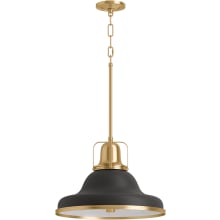 Hauksbee 18" Wide 1 Light Pendant with Domed Metal Shade