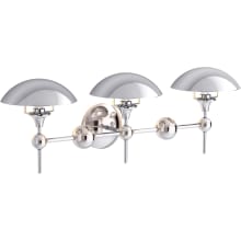 Vorleigh 32" Wide 3 Light Adjustable Dome Vanity Light